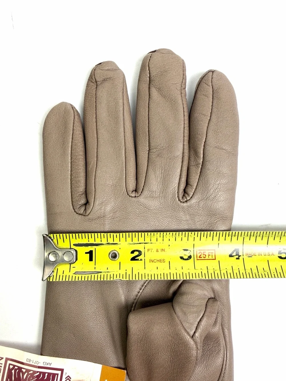 Vintage Anne Klein by Aris Taupe Leather Gloves 100% Cashmere Lined Size 8 NWT